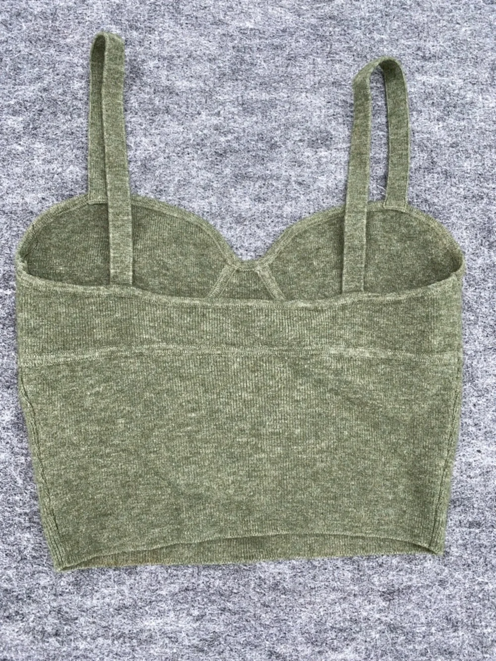 Wilfred Women’s Sicily Sweater Olive Green Knit Bustier Crop Top Size Small - Picture 5 of 6